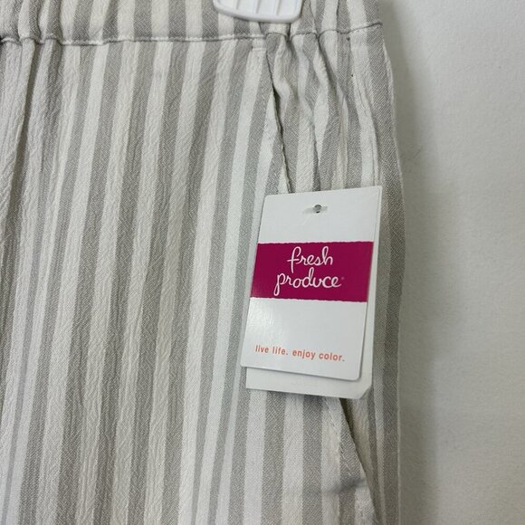NEW Fresh Produce Pull On Cropped Pants Womens Size XS Beige Wide Leg Capris - Picture 5 of 11